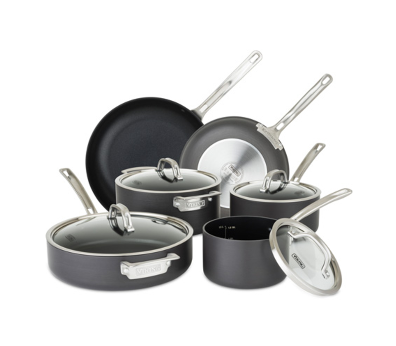 Viking Hard Anodized Nonstick 10 Piece Cookware Set with Glass Lids