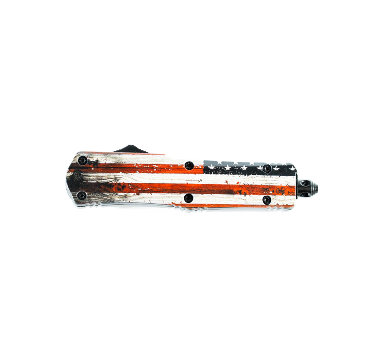 Templar Small "Wood" US Flag OTF Silver 440C Drop Point