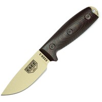 ESEE Model 3 3D Fixed Blade- Desert Tan 1095 Carbon Steel Blade, Blood Black G10 Handle