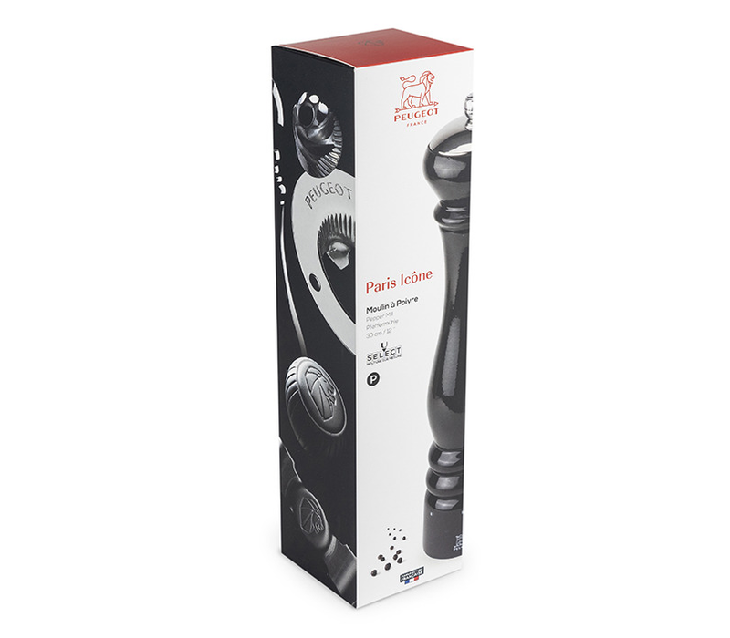 37505--PSP< Paris Icone Pepper Mill u'Select Wood Black Lacquer 30cm