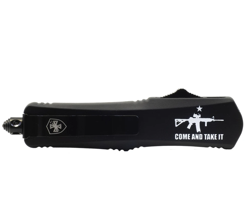 Templar Knife Slim "Come and Take It" AR-15  OTF, Silver 440C Drop Point