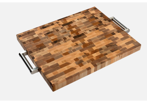 Labell Labell Maple Butcher Block with Stainless Steel Handles and Rubber Feet 16" x 20" x 1.5"