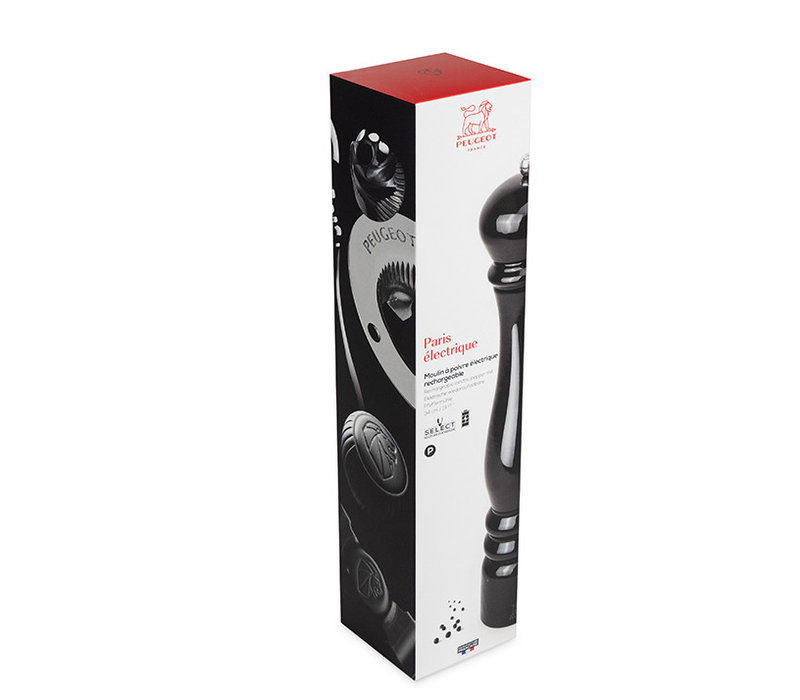 36287--PSP, Paris Electrique Pepper Mill u'Select Black Lacquer 34cm US