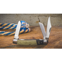 ABKT Roper Series Rattler Stockman Black & Green Micarta, 1065 Carbon Steel