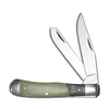 ABKT - American Buffalo Knife & Tool ABKT Roper Series Rattler Trapper Black & Green Micarta, 1065 Carbon Steel