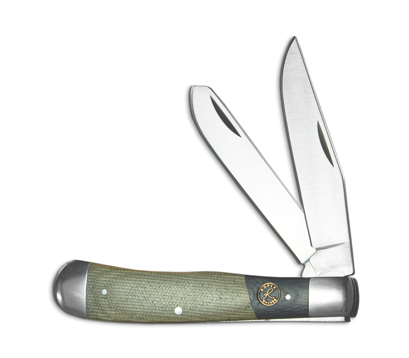 ABKT Roper Series Rattler Trapper Black & Green Micarta, 1065 Carbon Steel