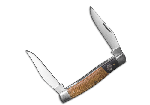 ABKT - American Buffalo Knife & Tool ABKT Roper Series Muskrat Rattler - Black-Tan Micarta, 1065 Carbon Steel