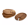 Picnic Time Picnic Time, Toscana, Wine Appetizer Plate Set Of 4, Acacia Wood