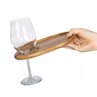 Picnic Time, Toscana, Wine Appetizer Plate Set Of 4, Acacia Wood