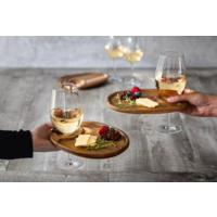 Picnic Time, Toscana, Wine Appetizer Plate Set Of 4, Acacia Wood