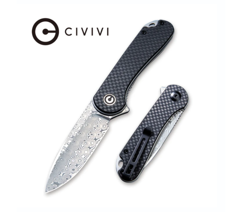 CIVIVI Elementum Carbon Fiber & G-10 Handle, Damascus Blade