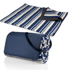 Picnic Time Picnic Time, Blanket Tote XL Outdoor Picnic Blanket, (Blue Stripe Pattern with Navy Flap)