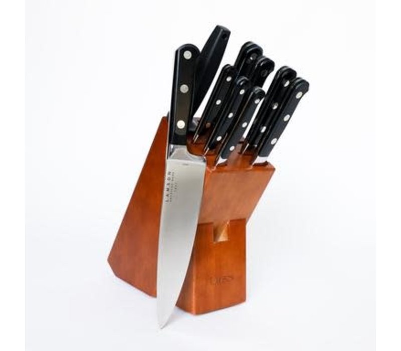 Lamson Premier Forged 10-Pc Knife Block Set-Walnut Block, MIDNIGHT Series