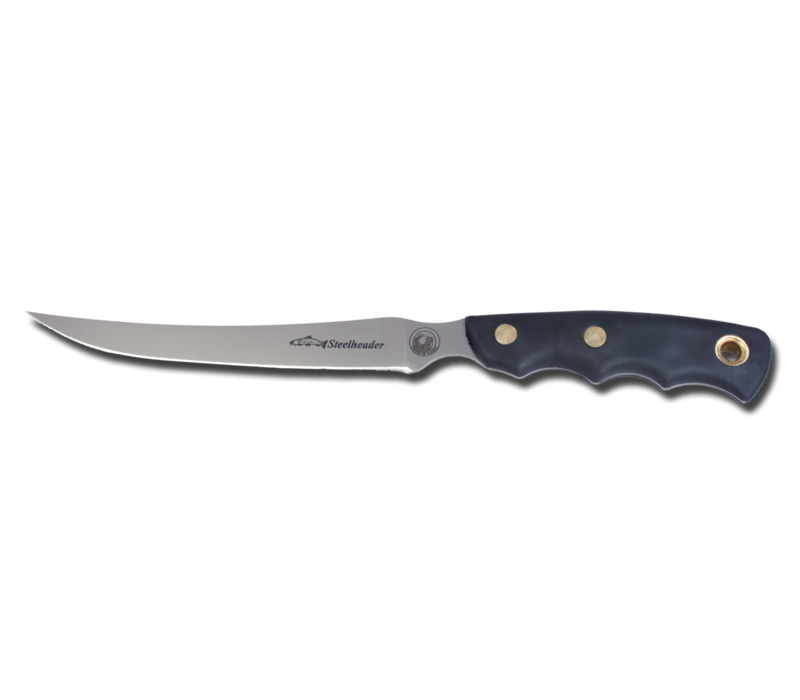 Knives of Alaska Steelheader Fillet Knife- 440C, Black SureGrip