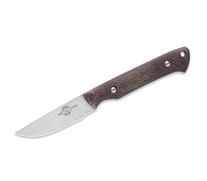 White River Small Game Knife- Natural Burlap Micarta, CPM S35VN Steel