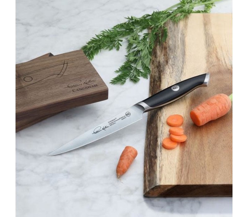 Cangshan, Thomas Keller, 5" Utility Knife Forged RWL34 with Walnut Box