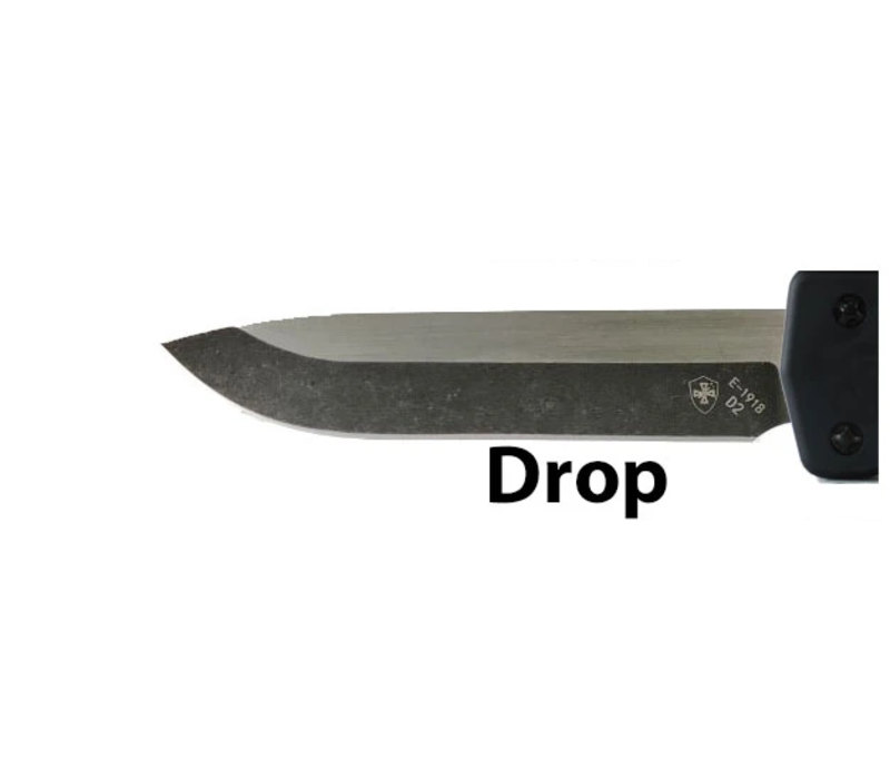 Templar Small Premium Weighted Black Rubber OTF Black CPM D2 Drop Point