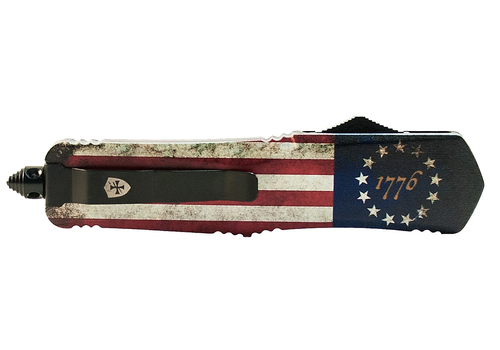 Templar Templar Large OTF, Betsy Ross Flag Silver 440C Drop Point