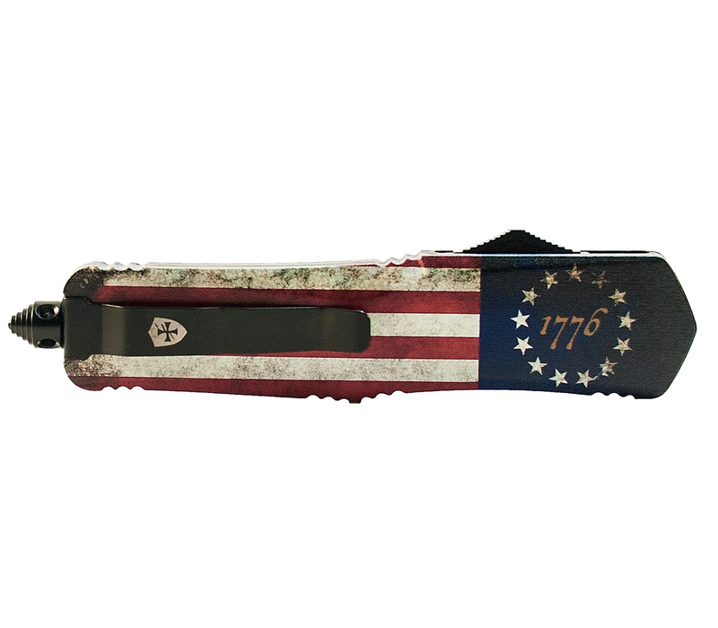 Templar Large OTF, Betsy Ross Flag Silver 440C Drop Point