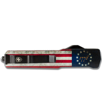 Templar Premium Lightweight Slim OTF, 1776 Flag, Black CPM D2 Dagger