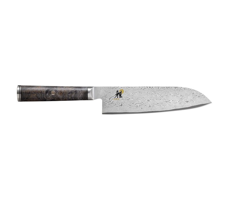 MIYABI, BLACK, 7" Fine Edge Santoku Damascus