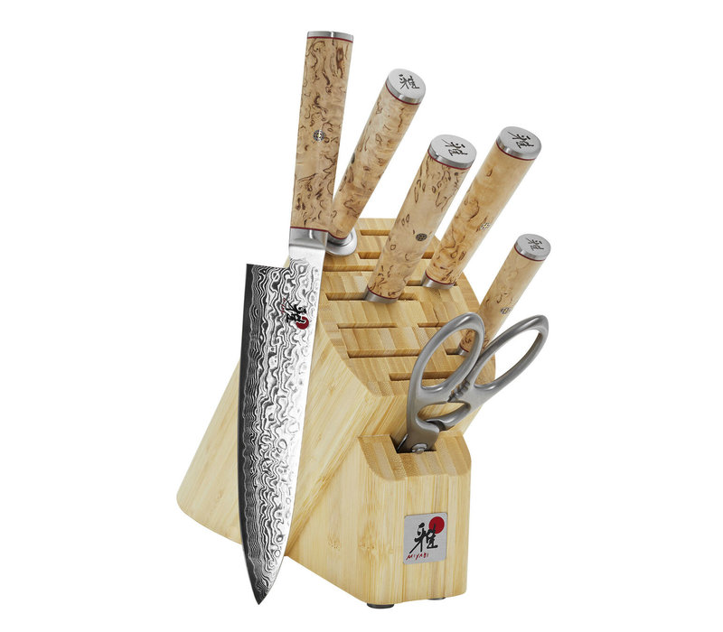 Zwilling Miyabi Birchwood SG2 7pc Block Set Damascus