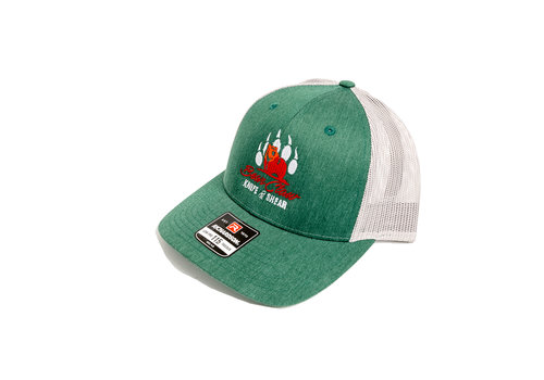 Century Graphics Bear Claw Low Profile Heather Trucker Cap-  Green-Light Grey