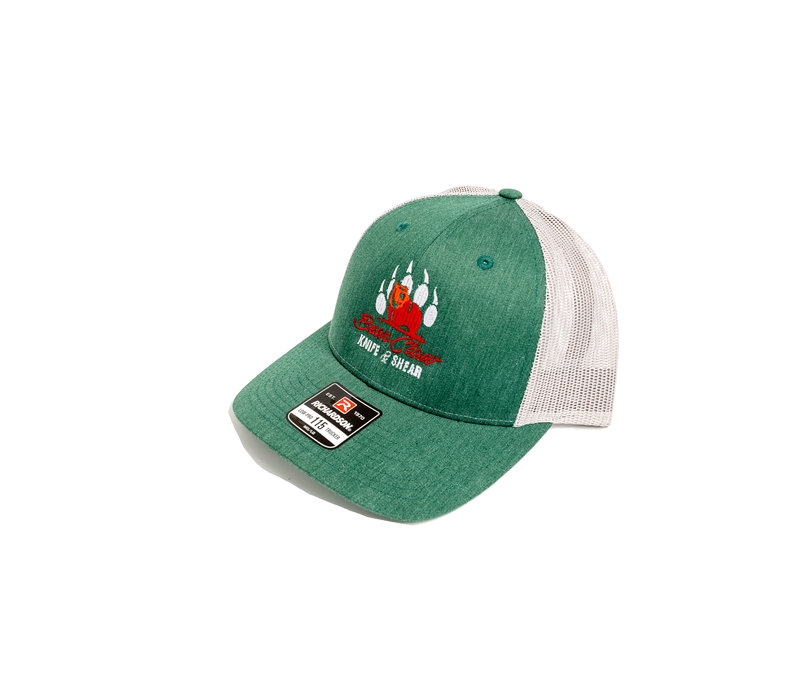 Bear Claw Low Profile Heather Trucker Cap-  Green-Light Grey