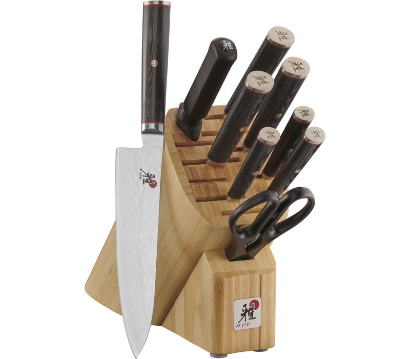 MIYABI, Kaizen, 10PC Block Set, Damascus