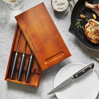 Zwilling, Kramer, Euroline, 4 Pc Steak Knife Set, Stainless Damascus