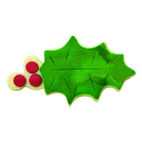 R&M Holly Leaf Cookie Cutter, 3.25"-  Green