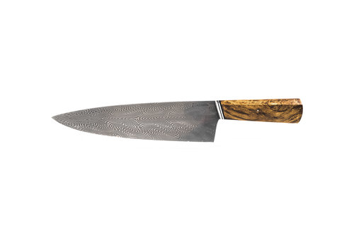 Dragon's Breath Forge Dragon's Breath Forge Custom Damascus Chef's Knife, Sapele Handle