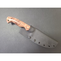 Bordertown Blades Custom Camp Knife- Maple Burl Handle