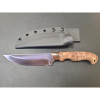 Bordertown Blades Custom Camp Knife- Maple Burl Handle