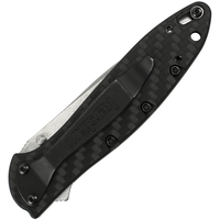 Kershaw Leek Assisted Carbon Fiber, Stonewash CPM 154