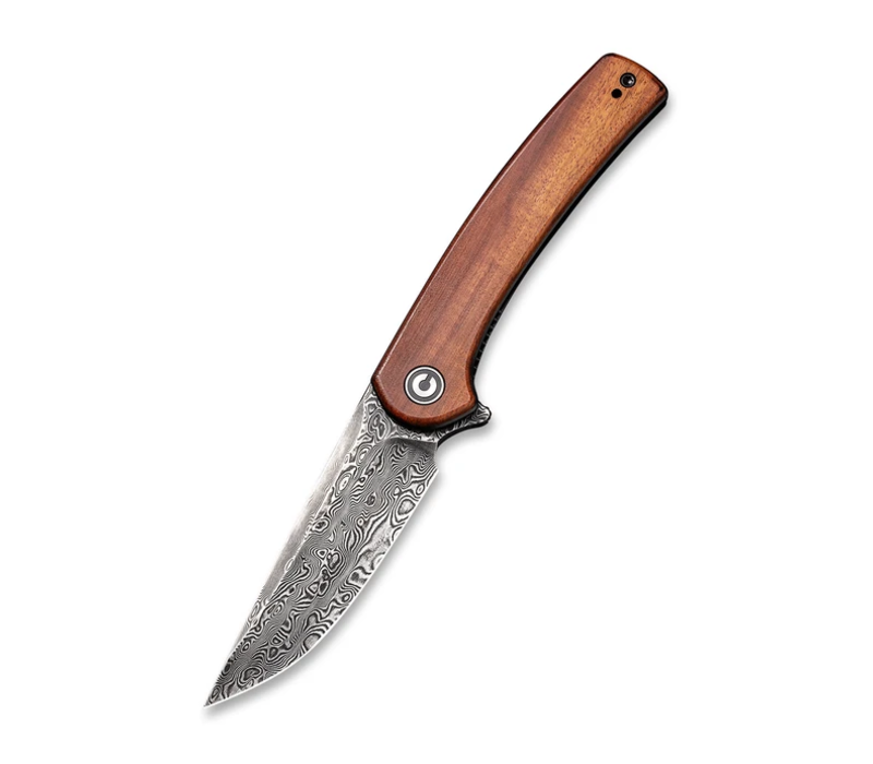 CIVIVI Mini Asticus Flipper Knife- Cuibourtia Wood Handle & Damascus Blade