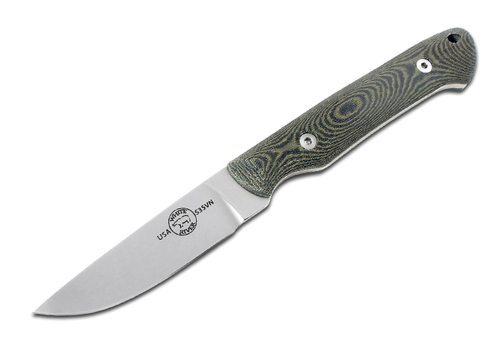 White River Knife & Tool White River Knife & Tool Small Game Knife- Black and O. D. Linen Micarta, CPM S35VN