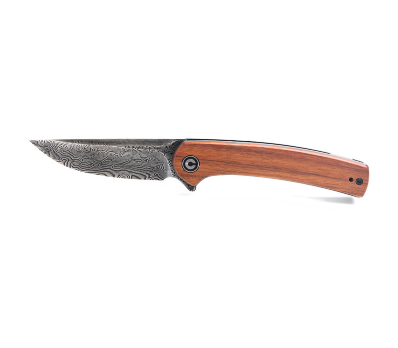 CIVIVI Mini Asticus Flipper Knife- Cuibourtia Wood Handle & Damascus Blade