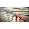 Anza Knives Anza Swat Carbon Steel Fixed Blade Knife- Red Micarta Handle