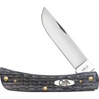 Case Cutlery Sod Buster Jr with a pocket worn Crandall Gray jig bone and a carbon steel (CV) Blade.
