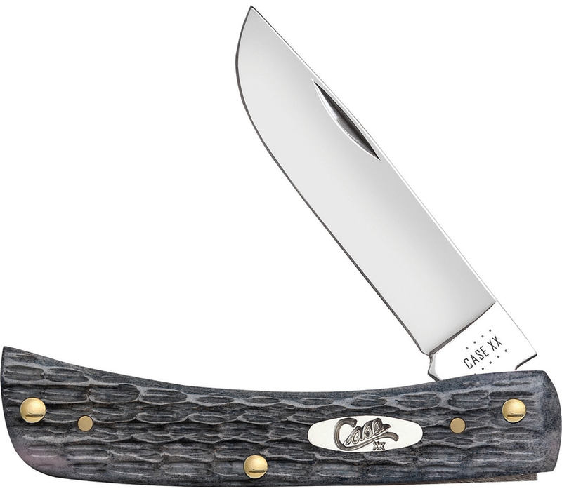 Case Cutlery Sod Buster Jr with a pocket worn Crandall Gray jig bone and a carbon steel (CV) Blade.