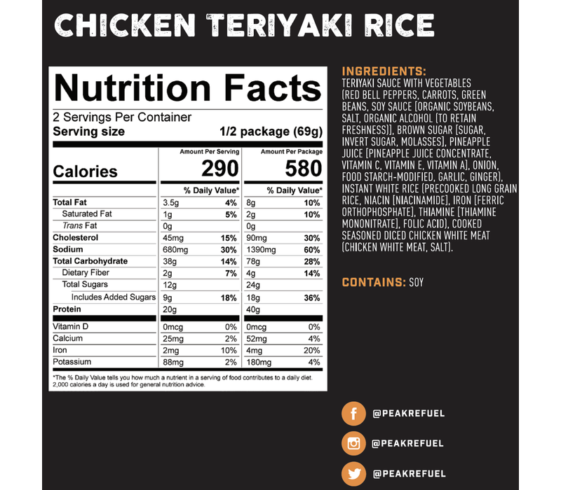 Peak Refuel Chicken Teriyaki Rice Meal
