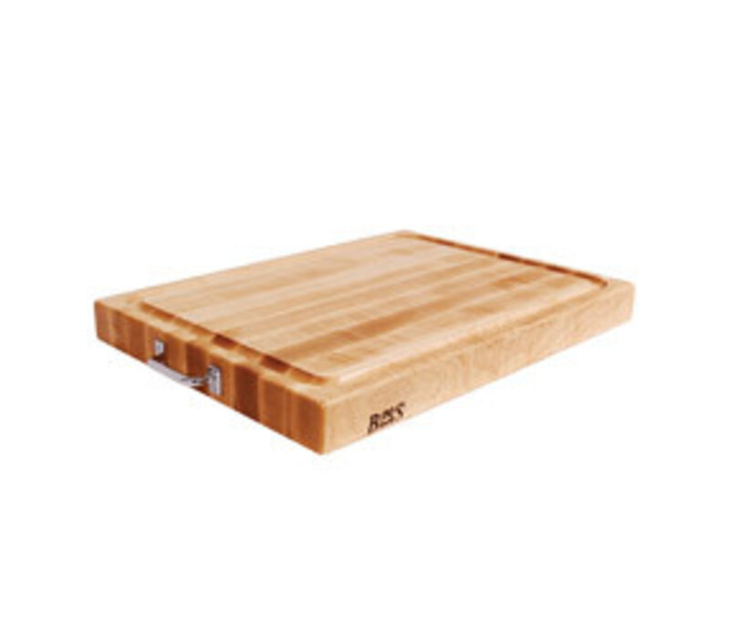 John Boos, Maple Board with Juice Groove and Chrome Handles, 24"x18"x2-1/4"