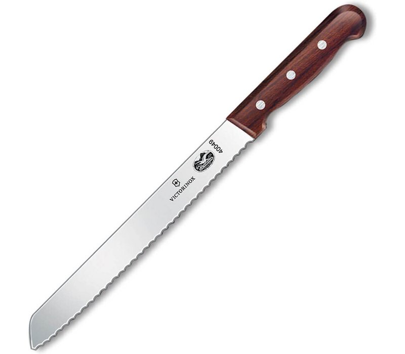 (Discontinued)40049--Victorinox, 8" Serrated Slant-Tip Blade Bread Knife, Wood Handle