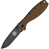 ESEE BRKR2CBB--ESEE, Folder w/ Black EDP Coated D-2 Tool Steel Blade and Coyote Brown GRN Front Handle, Black Finish Back Handle
