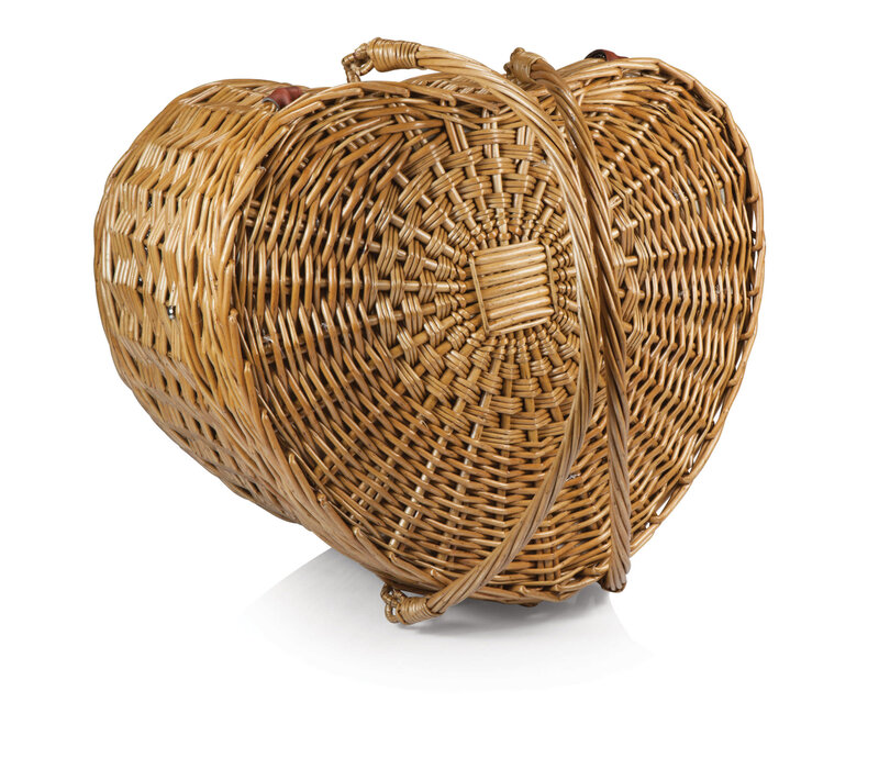 Picnic Time, Heart Picnic Basket, (Antique White)