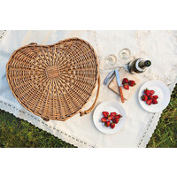 Picnic Time, Heart Picnic Basket, (Antique White)