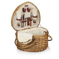 Picnic Time, Heart Picnic Basket, (Antique White)