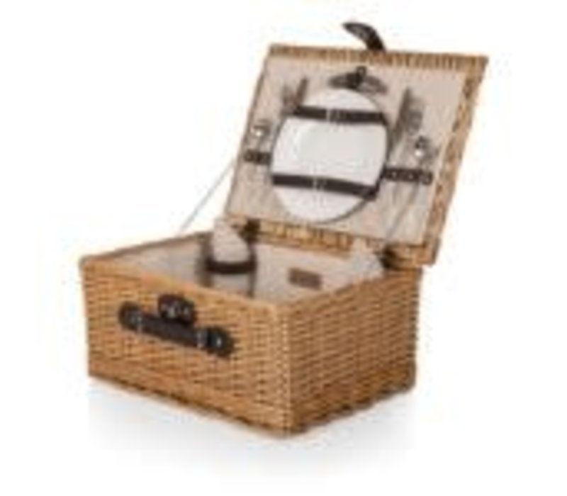 Picnic Time, Classic Picnic Basket, (Beige Canvas)