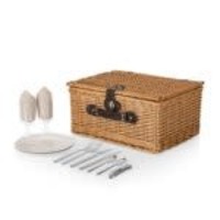 Picnic Time, Classic Picnic Basket, (Beige Canvas)